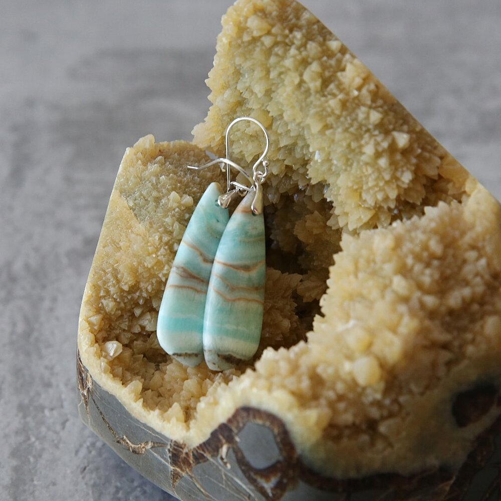 Quiet Current | Hemimorphite Sterling Silver Earrings